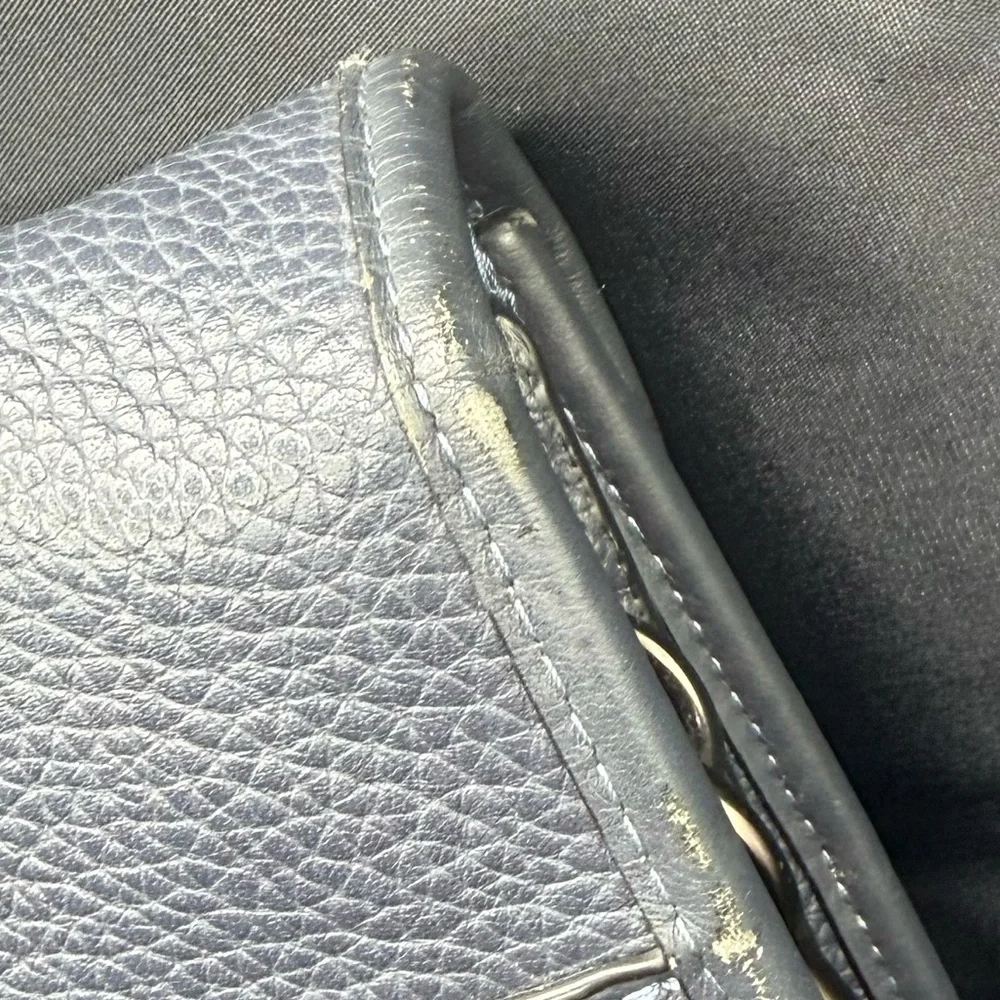 Coach blue leather messenger bag